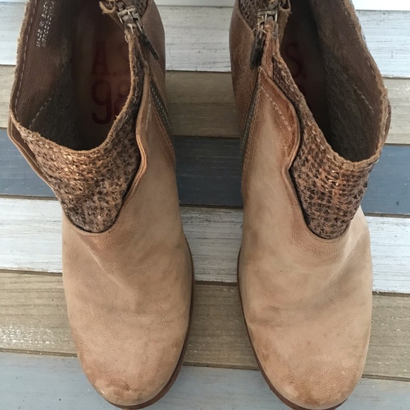 A.S.98 Women's Leather Ankle Brown Boots EUR 40 US Sz 9 3” Block Heel - Picture 8 of 11